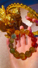 Load image into Gallery viewer, 15mm Rare Rainbow Rutilated Quartz Bracelet
