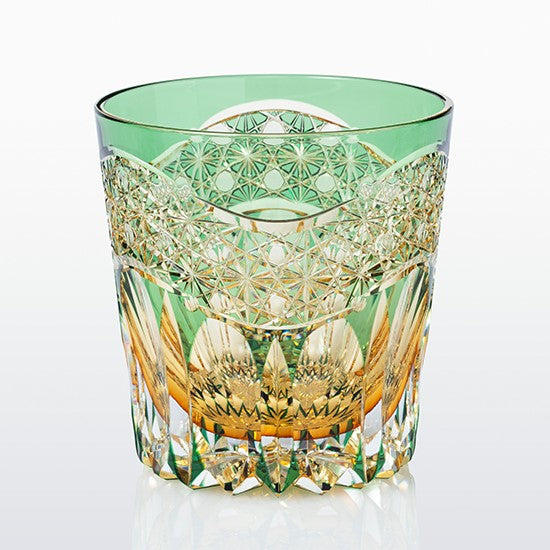 Kagami Crystal-Whiskey Glass, Edo Kiriko Kasaneirome 