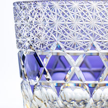 Load image into Gallery viewer, Kagami Crystal-Whiskey Glass, Edo Kiriko Kasaneirome &quot;Shihou&quot; T755-3009-WUP
