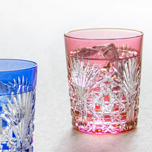 Load image into Gallery viewer, Kagami Crystal-A Pair of Whiskey Glasses, Edo Kiriko &quot;Bamboo Leaves and Tetragonal Basket Weave&quot; TPS370-2943-AB
