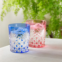 Load image into Gallery viewer, Kagami Crystal-A Pair of Whiskey Glasses, Edo Kiriko &quot;Bamboo Leaves and Tetragonal Basket Weave&quot; TPS370-2943-AB
