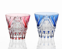 Load image into Gallery viewer, Kagami Crystal-A Pair of Sake Glasses, Edo Kiriko &quot;Fuji&quot; TPS615-2950-AB
