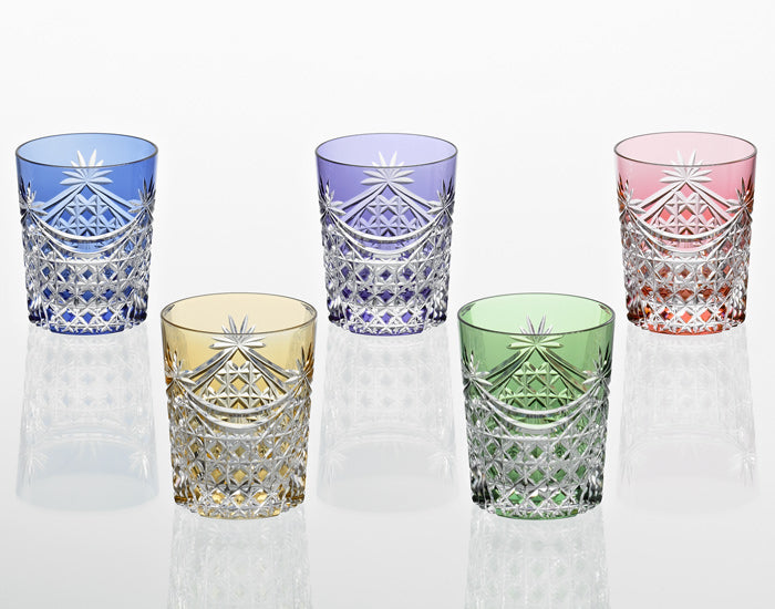 Set of 5  Kagami Whiskey Glasses Edo Kiriko 